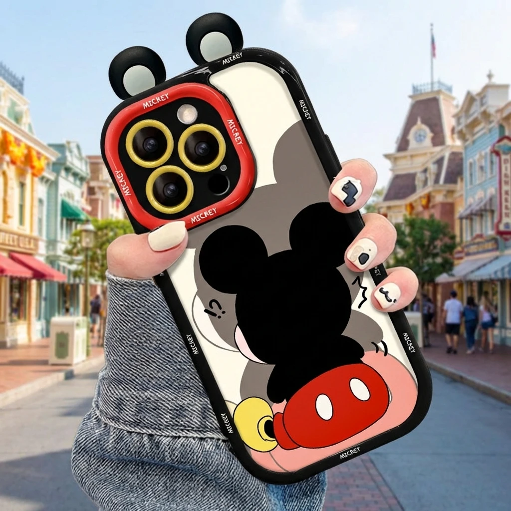 

Cute Mickey Mouse iPhone 15 Case Compatible with iPhone 14 13 12 11 Pro Max XR XS X 8 7 6 SE 2020 2022 Cartoon Design for Women