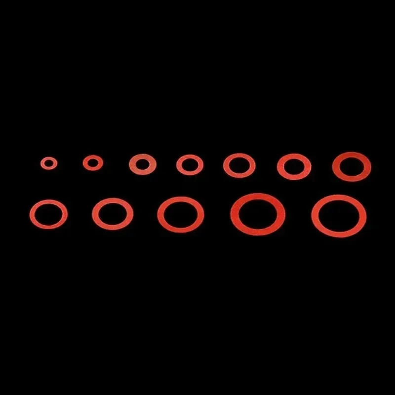 150/300PCS Rood Staal Papier Pakking Platte Ring Afdichting Sluiting Pakking Tool Set Fiber Ring Serie Hardware accessoires