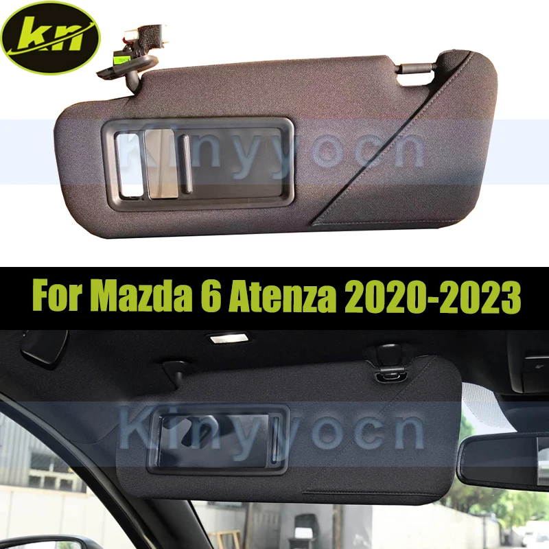 

Black Car Inner Sun Visor With Light For Mazda 6 Atenza 2020-2023 Side Shade Sunvisor With Mirror Sunshade Cover Shade Sun Visor