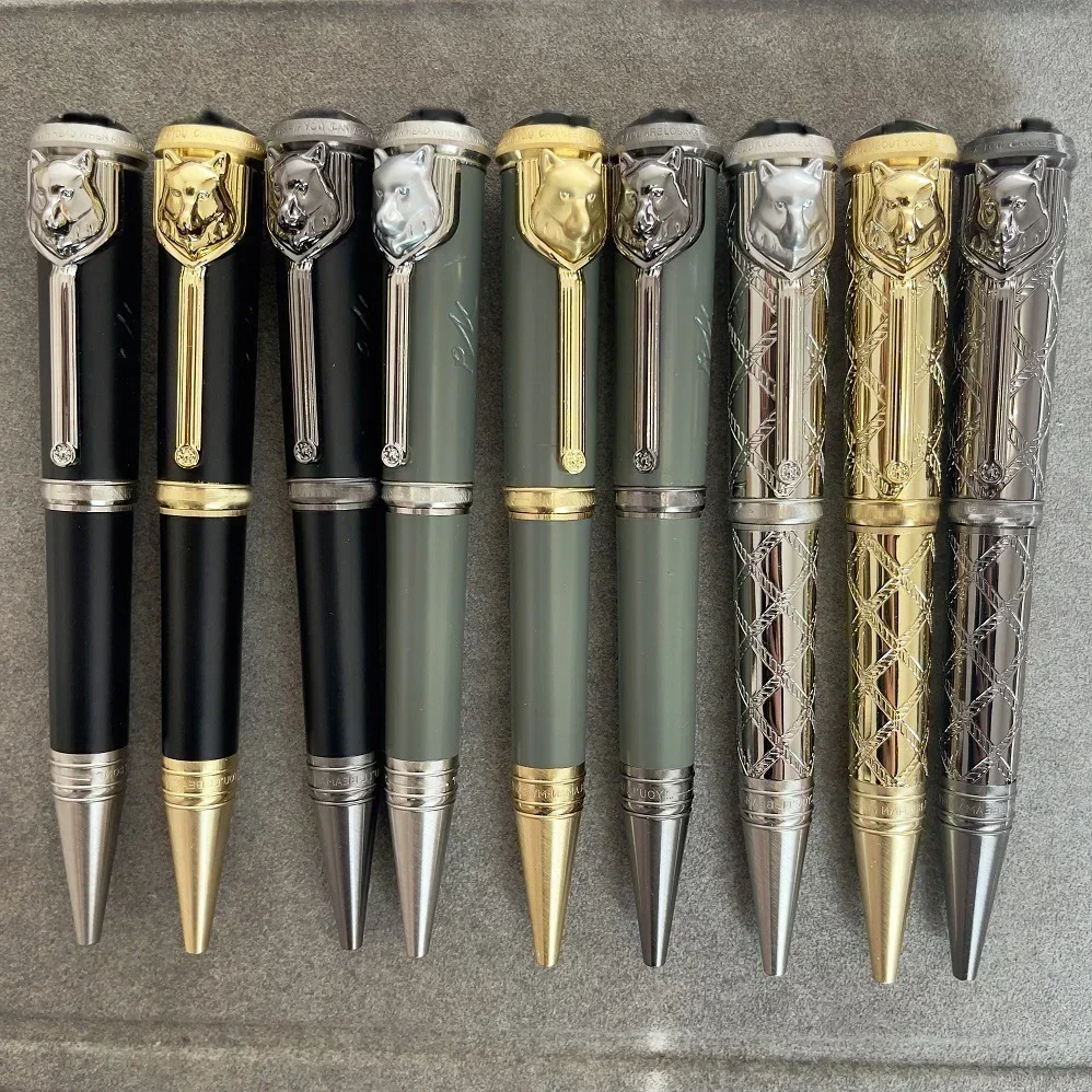 

Luxury Writer Signature Edition Rudyard Kipling Ballpoint Pen Stationery With Embossed Wolf Head Design Pen