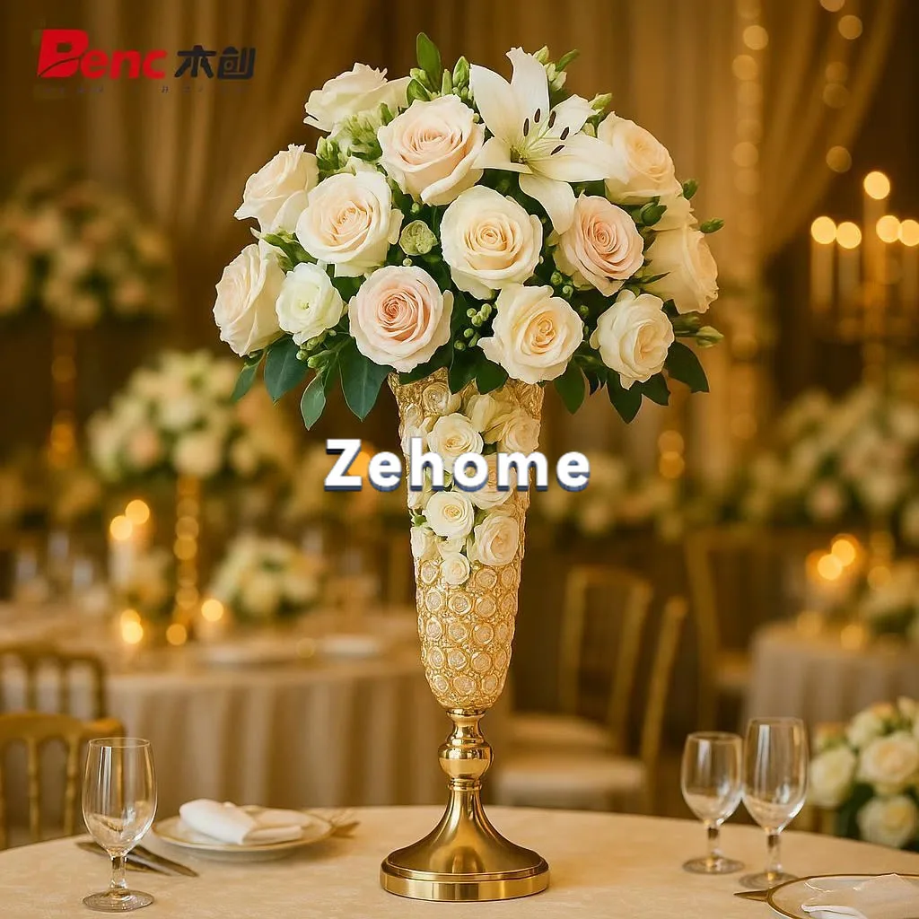 Wedding simulation flower device crystal road guide horn glass vase home dining table flower arrangement decoration process