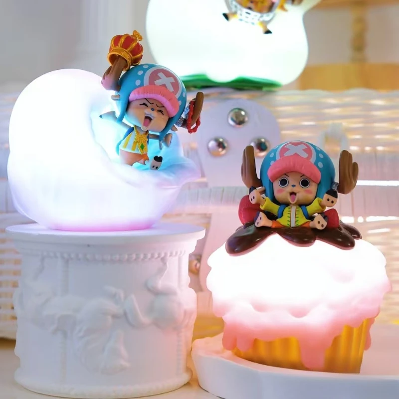 Anime ONE PIECE Tony Tony Chopper Luce notturna Scatola cieca Ornamento da tavolo Figura Bambola Giocattolo Sorpresa Borsa della fortuna Regalo di Natale