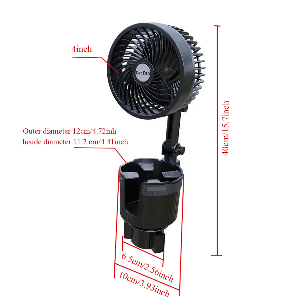 12/24V DC Car Water Cup Holder Fan Ventilation Air Cooling Adjustable Fans  Summer Fan Coolers For Round Recess Auto Accessories