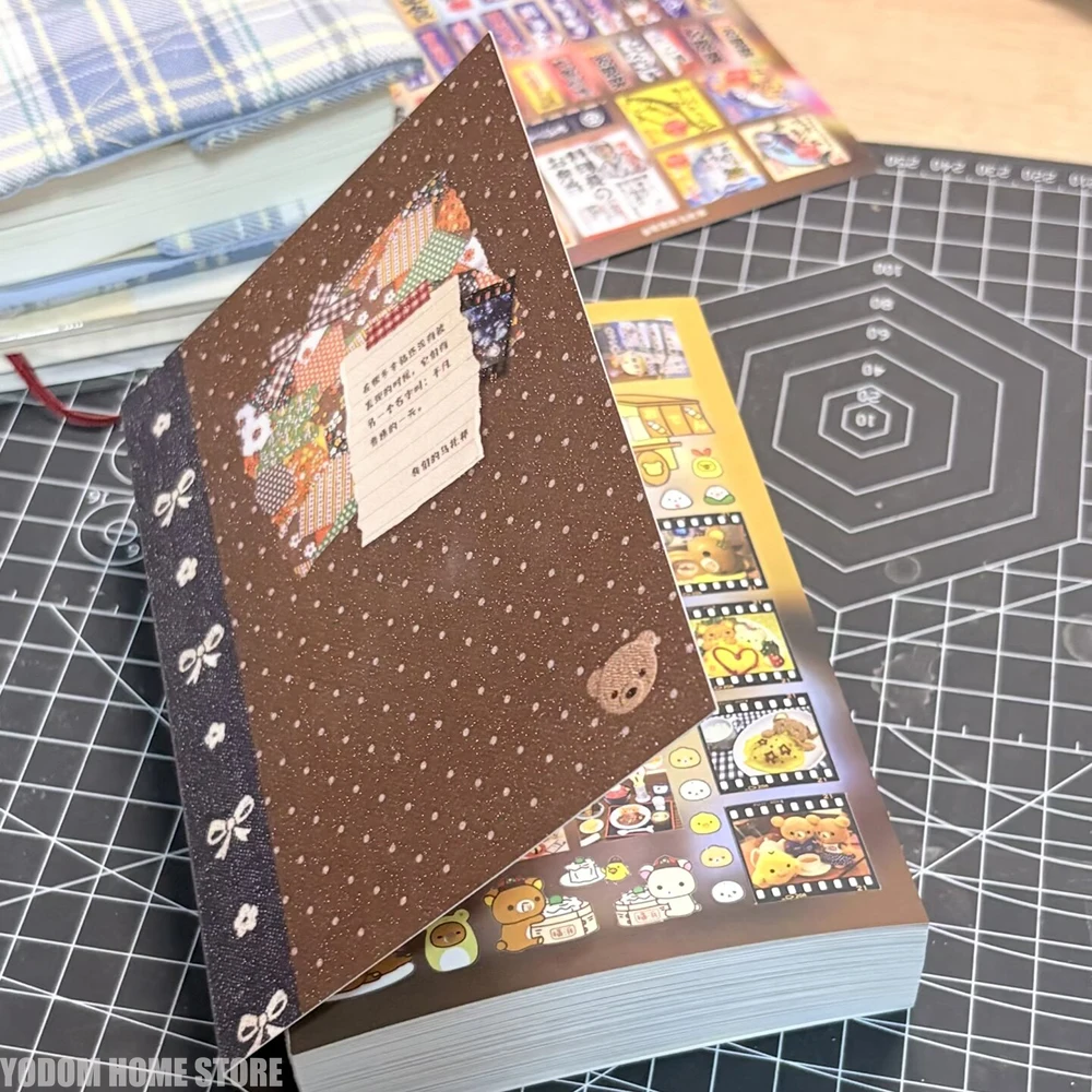 Image of 50 Blatt Stickerbuch ohne Wiederholungen, niedliche Retro-Showa-Stil-Sticker mit Essen, Tieren und Cartoon-Mädchen für Scrapbooking und Bastelbedarf