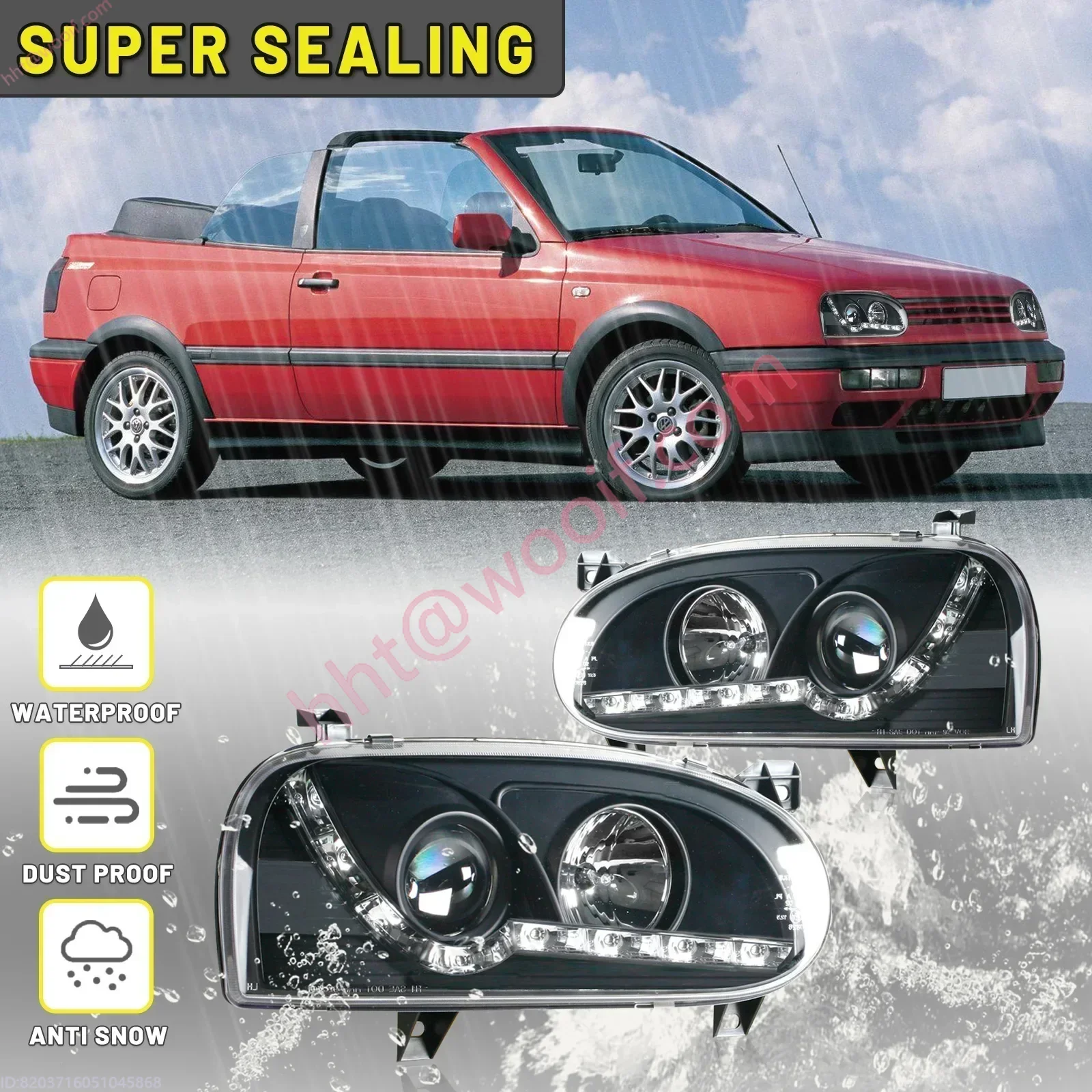 Winjet Factory Golf 3 Head Front Lamp light Headlights For  vw Golf 3 mk3 1992 1993 1994 1995 1996 1997