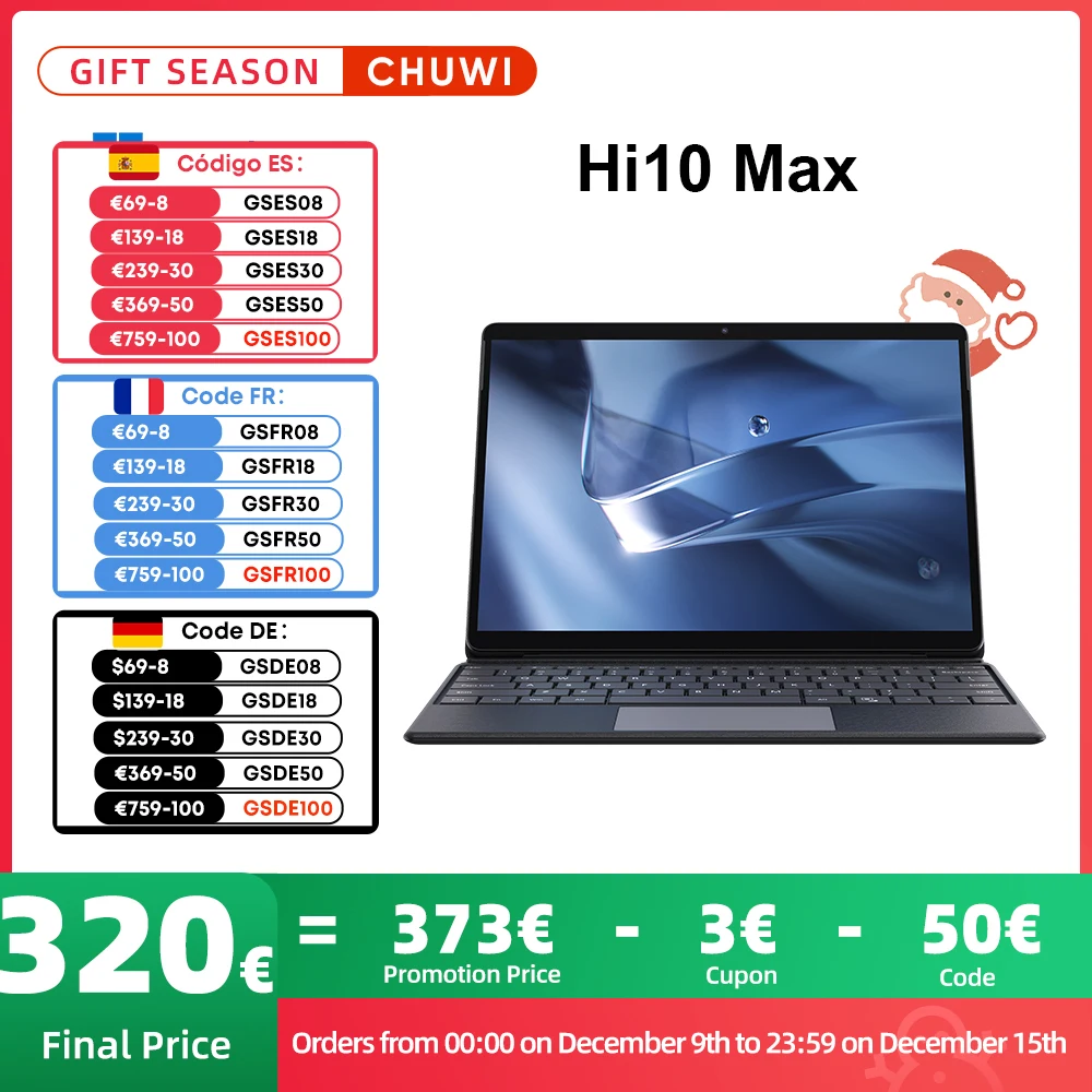 CHUWI Hi10 Max 2-In-1 Windows 11 Tablet 12.96 Inch 2880*1920 Screen Intel N100 12GB DDR5 512GB SSD Tablets WiFi 6 BT5.2 3G/4G