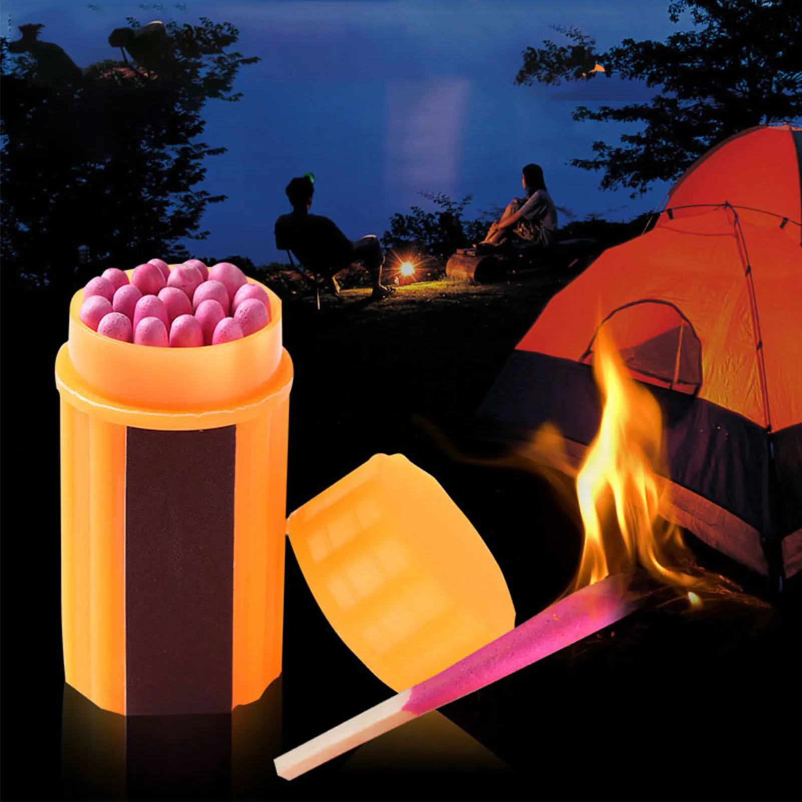 40PCS Outdoor Matches Kit Windproof Waterproof Matches For Outdoor Survival Camping Hiking Picnic Cooking Emergency Tools