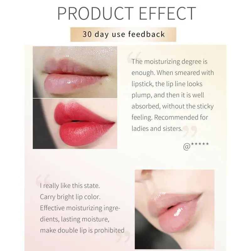 Bálsamo potenciador de labios, nutritivo, no pegajoso, cuidado de los labios, aceite nutritivo brillante, bálsamo labial de color hidratante al instante