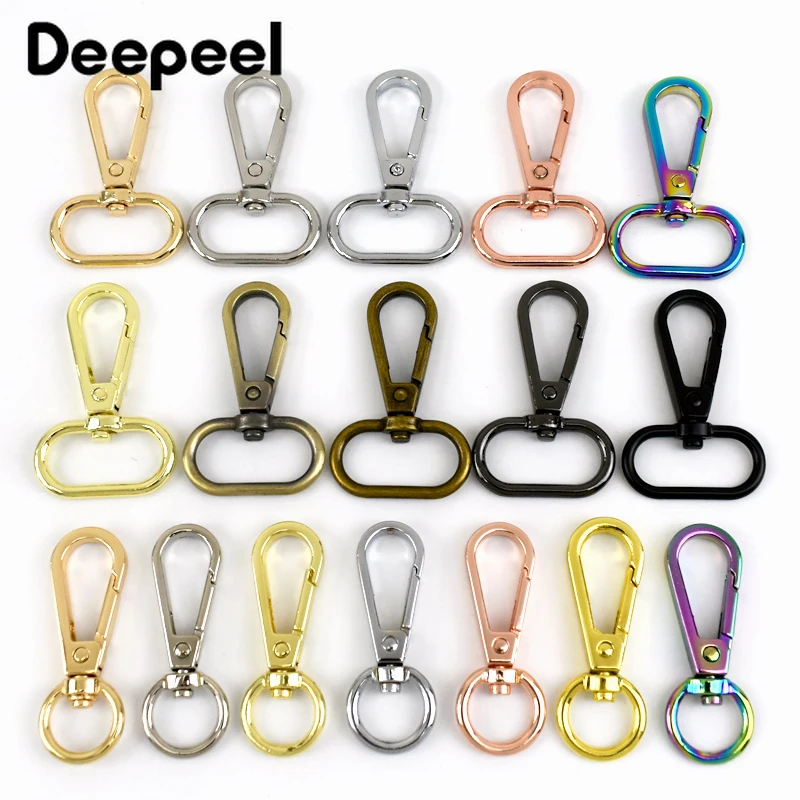 

Deepeel 10Pcs 13-50mm Metal Lobster Clasp Buckles Swivel Shoulder Bag Strap Hang Clip Hook Keychain Dog Collar Craft Hardware