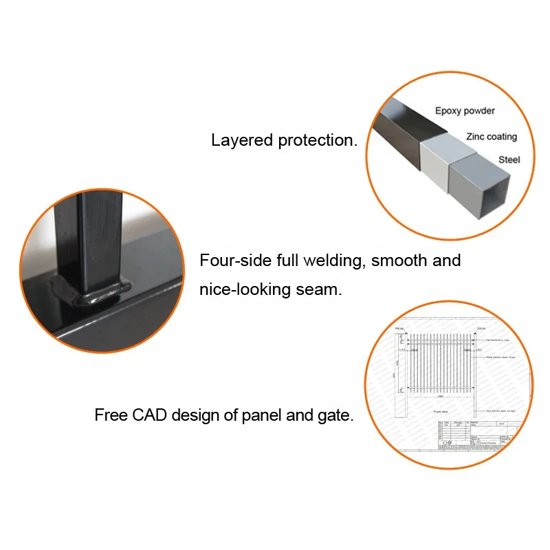custom.Beautiful Outdoor Garden Iron Fence Panels Cheap Galvanized and Powder Coated Yard Use with 3D Modeling Service
