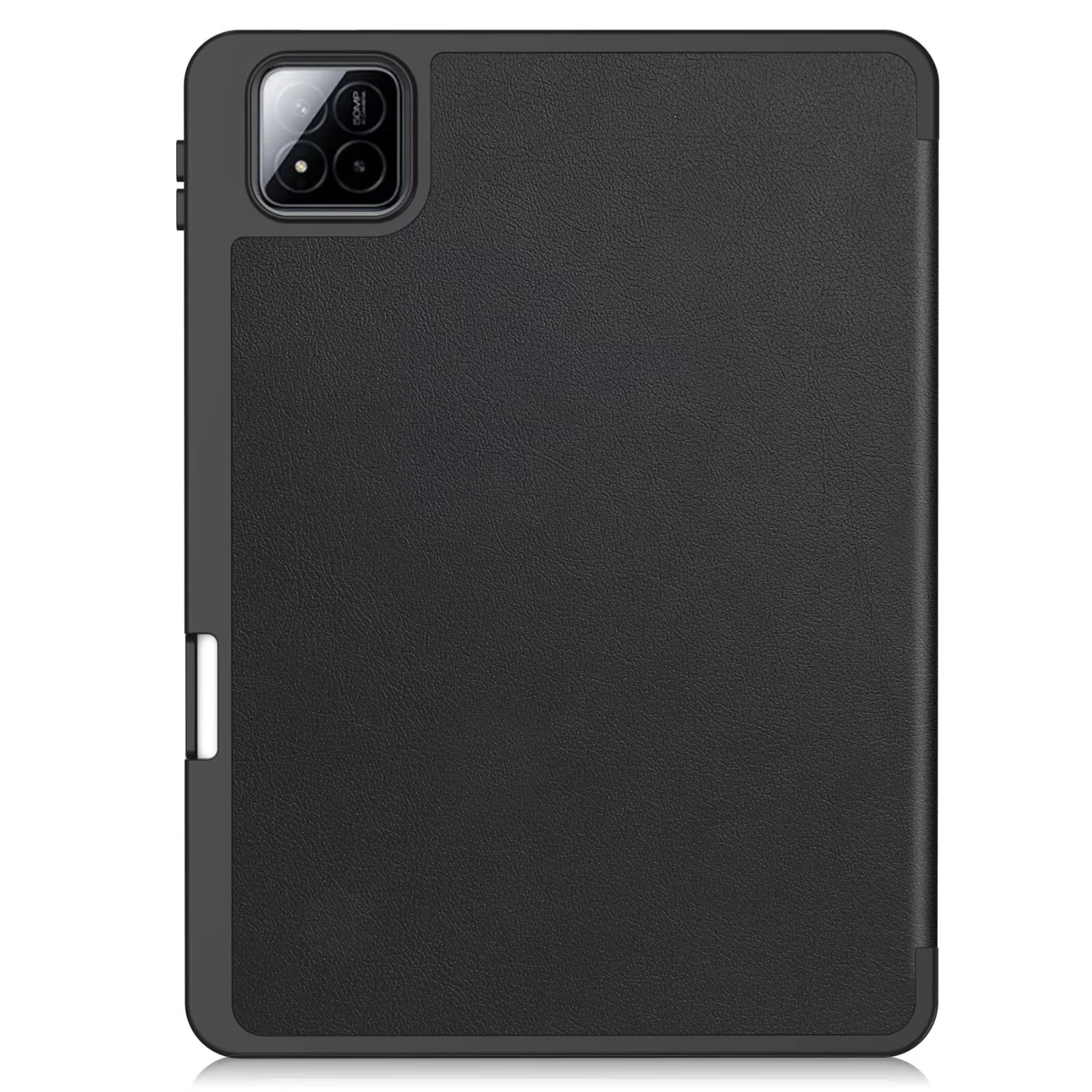 Tri-Fold Caster Leather Case With Pen Slot For Xiaomi Pad 7 Pad 7 Pro Auto Wake Sleep Flip Stand Protective Cover