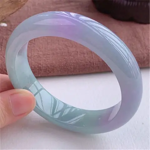 Jadeite ,-waxy type, spring color with and violet hues, light purple, green concubine jade bracelet, Bur