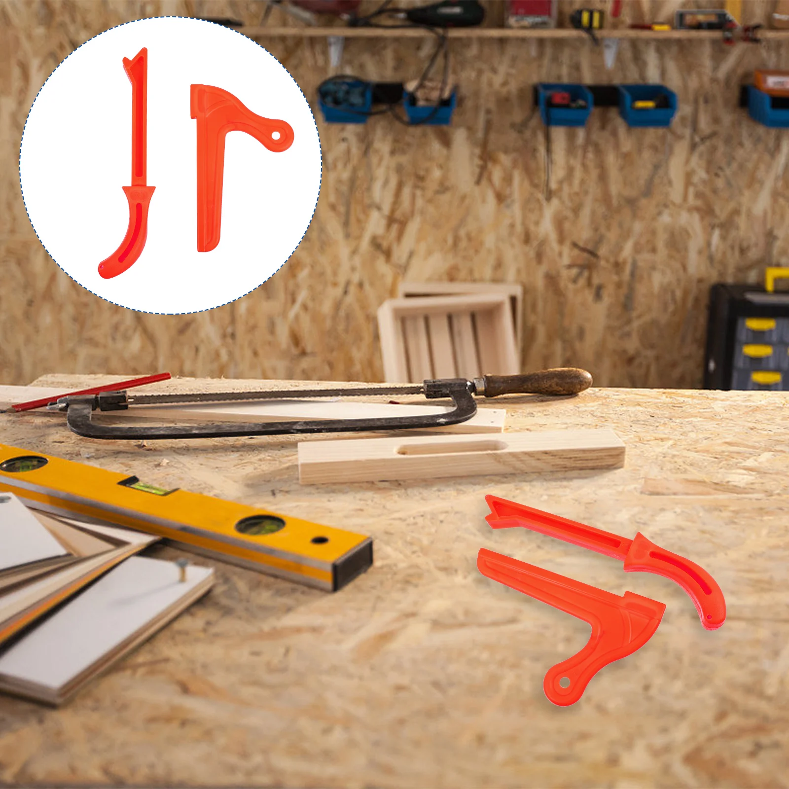 

2pcs Plastic Block Plastic Handles Lightweight Portable Safety Handle For Carpenter Tools Practical Practical Woodworking Push