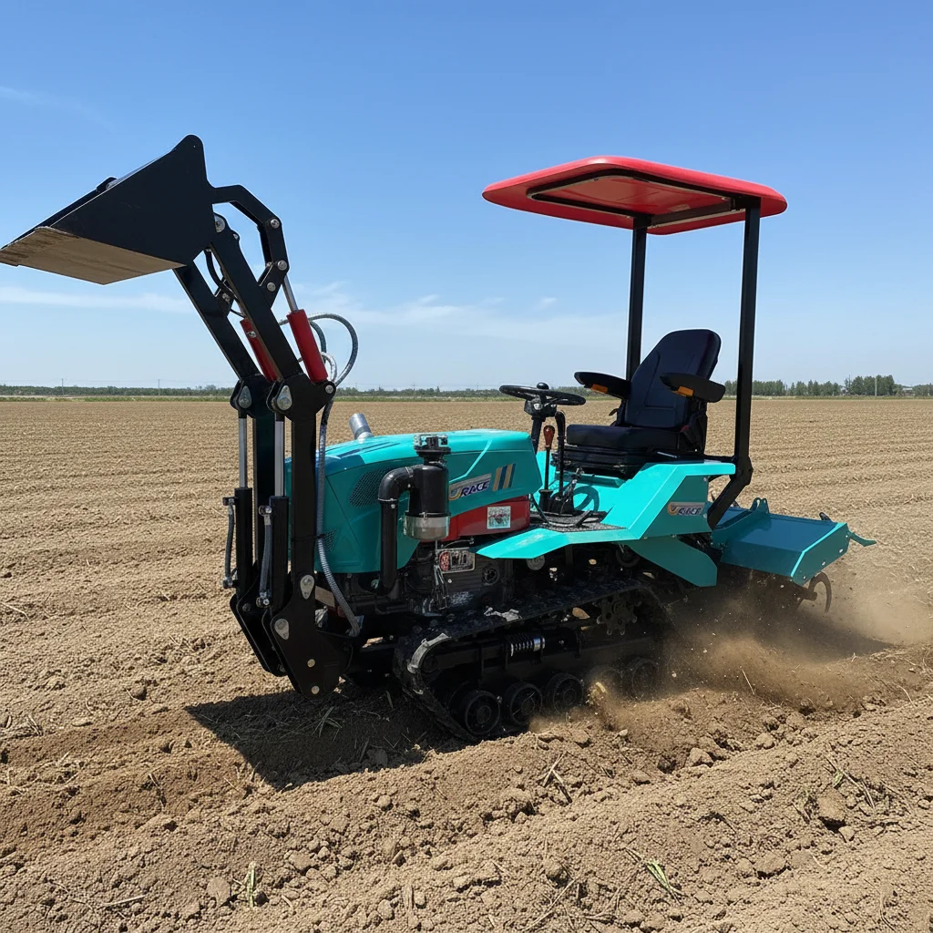 Customize Heavy Duty 35HP Mini Crawler Tractor Waterproof EPA Farm Tractor Front Loader Digger Plow Trencher