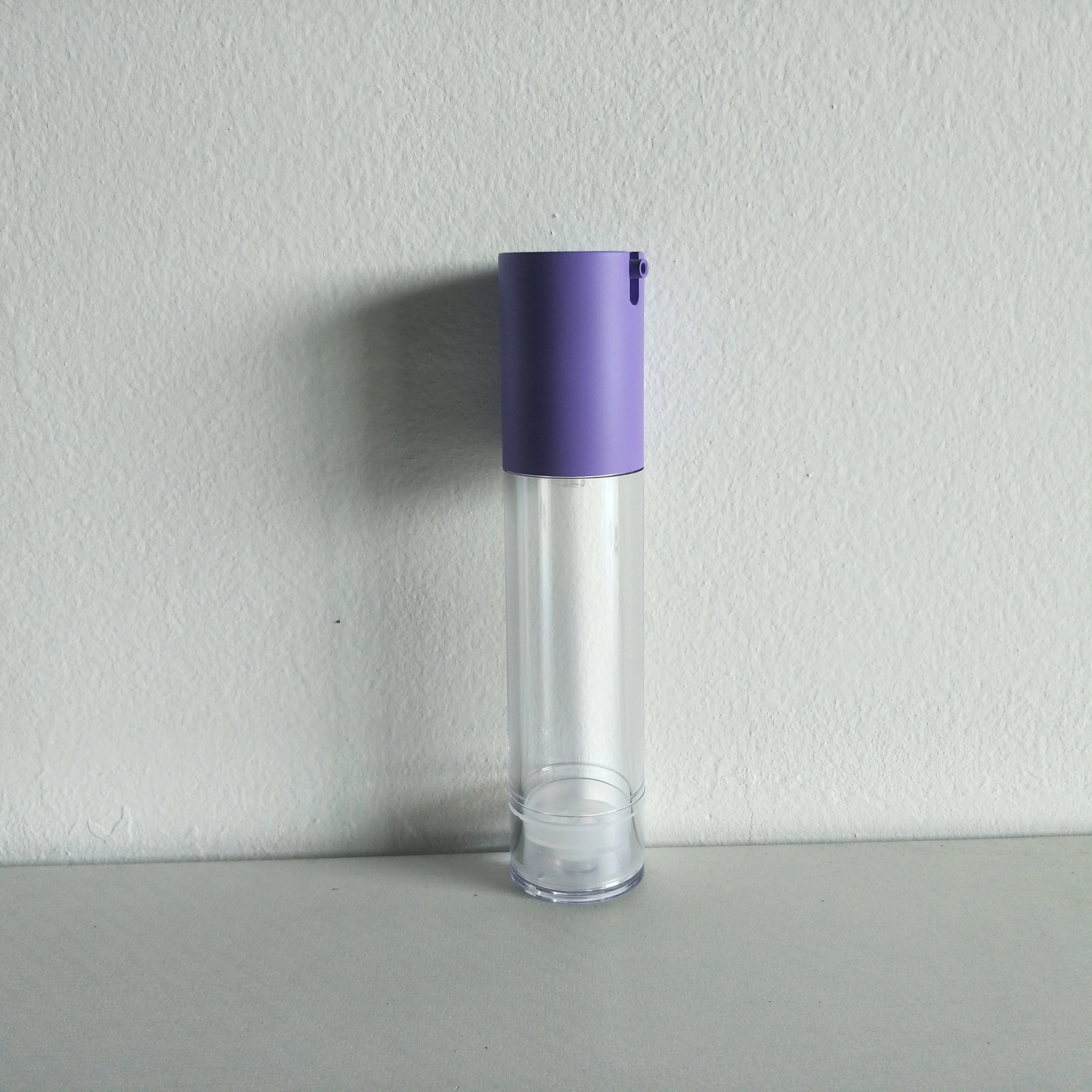 100pcs 15/30/50ml Empty Lotion Airless Bottle Clear U Shape Purple Lid Cosmetic Eye Cream Essence Emulsion Vacuum Bottles