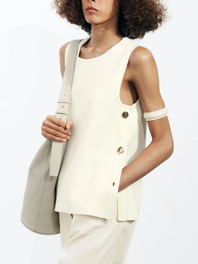 ربيع جديد وصول المرأة Faion محبوك سترة Svel جولة Ne زر مزين الشارع Sle قطعة واحدة اللون #1