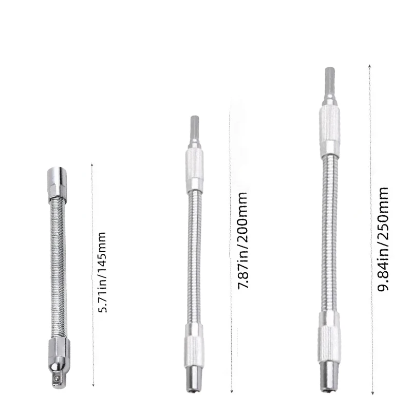 NEWONE Alloy Hexagonal Multi Electric Drill Screwdriver Bit, Snake Flexible Hose Cardan Shaft Universal Screwdriver Extend Rod