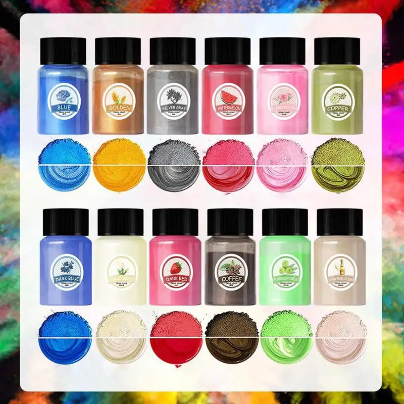Pearlescent Mica Powder Epoxy Resin Dye Colorant Pigment Pearl Powder DIY Glitter Candle Dye Making Material Epoxy Resin Filler