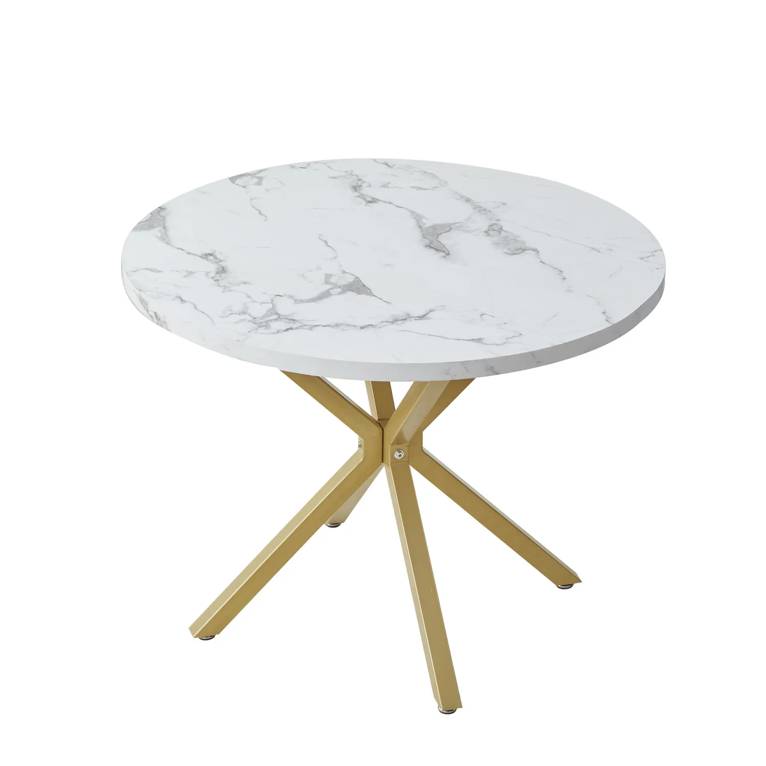 EGOONM Nordic Ronde Tafel Massief Houten Tafel met Houten Deksel en Stalen Frame Salontafels Woonkamer Kantoor Meubelen 100CM