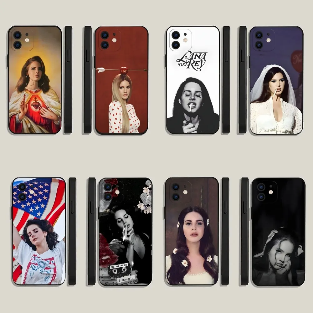 L-Lana Del Rey Singer  Phone Case For iPhone 15,14,13,12,11,Plus,Pro Max,XS,X,XR,SE,Mini,8,7 Soft Silicone Black Cover