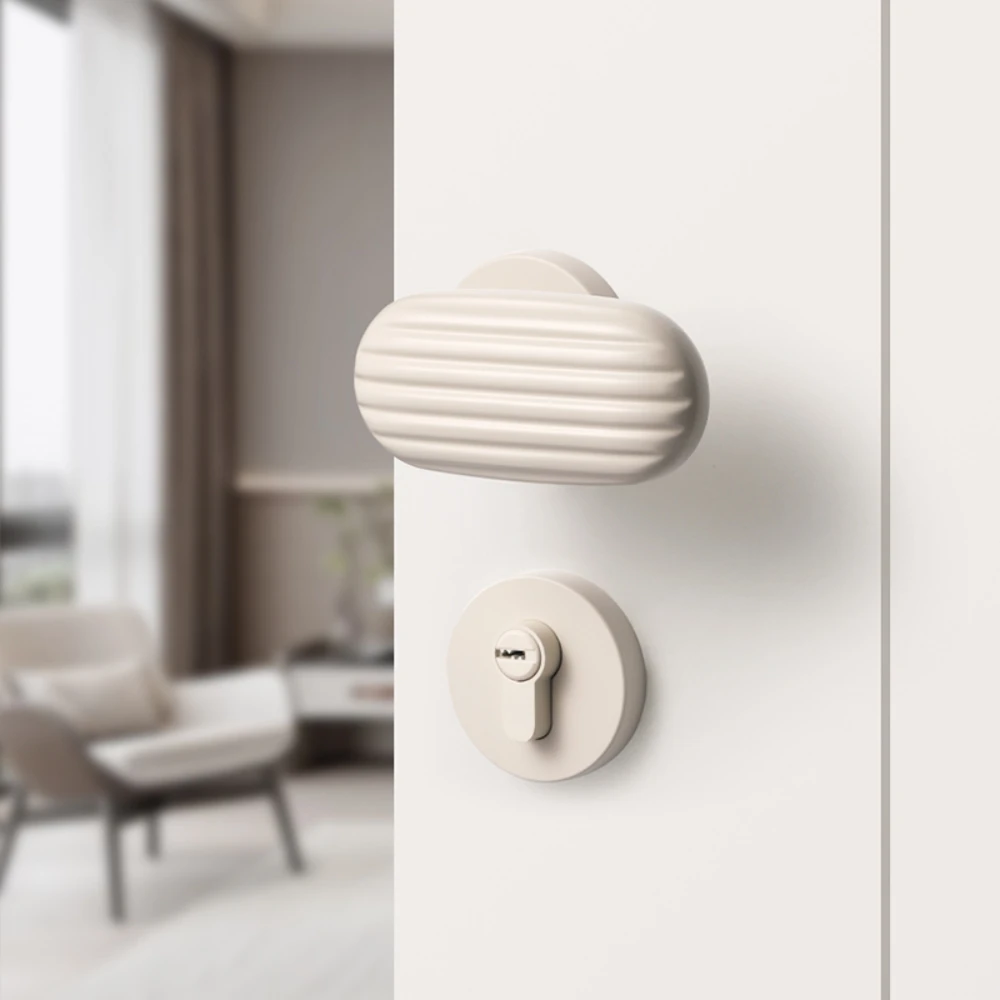 

Milk White Door Handle Lever Modern House Kitchen Bedroom Bathroom Room Office Hotel Interior Door Lock