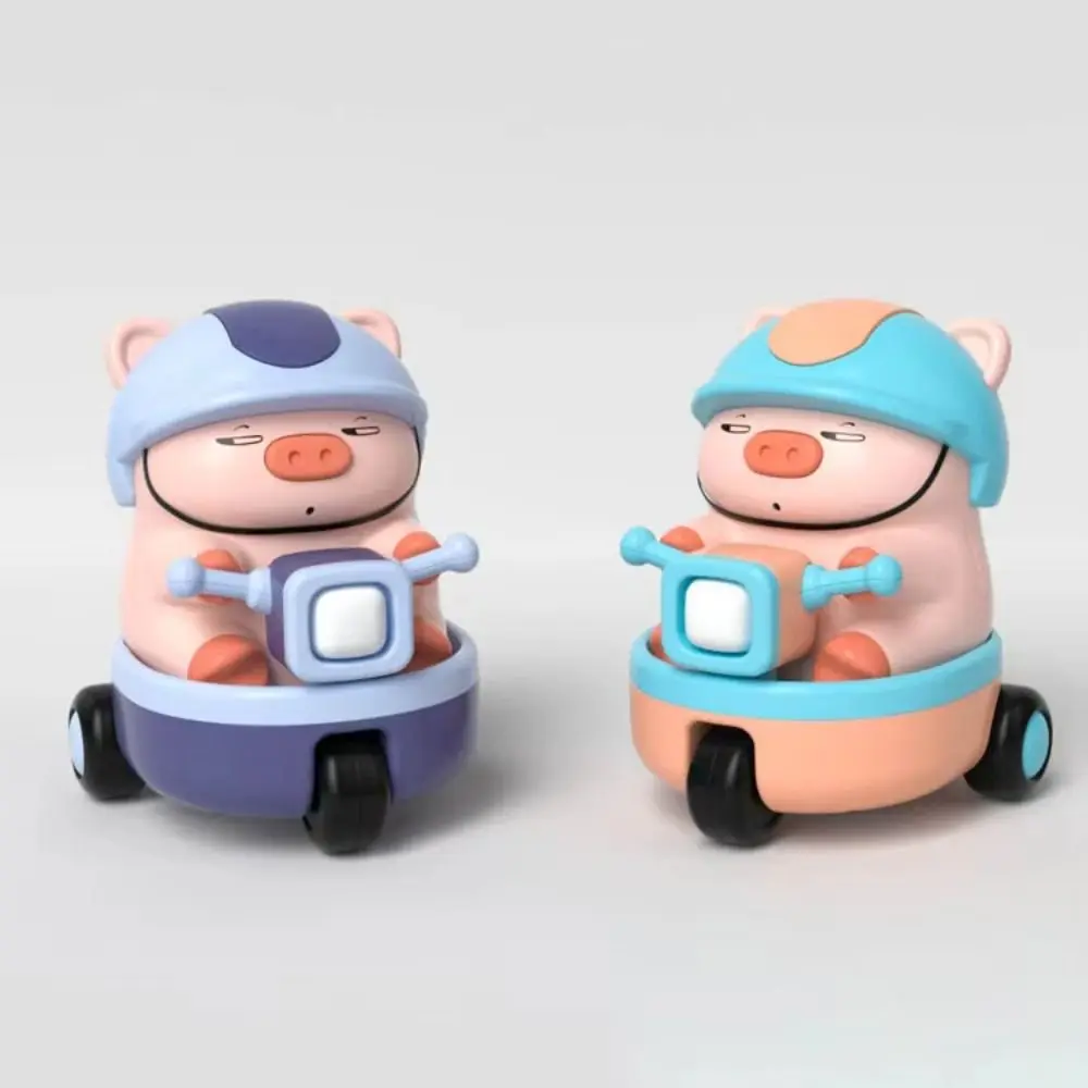 Plastic Pig Stunt Three-wheeled Car Sound And Light Rotating Animal Piggy Electric Car Craft Decor Movable