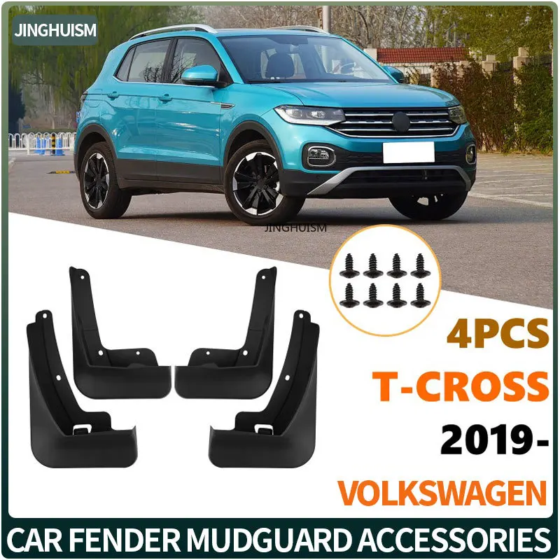 Mudguards Automotive Accessories Mud Flap for Volkswagen VW T-Cross 2019-2025 Fender Black Exterior Customization Protection