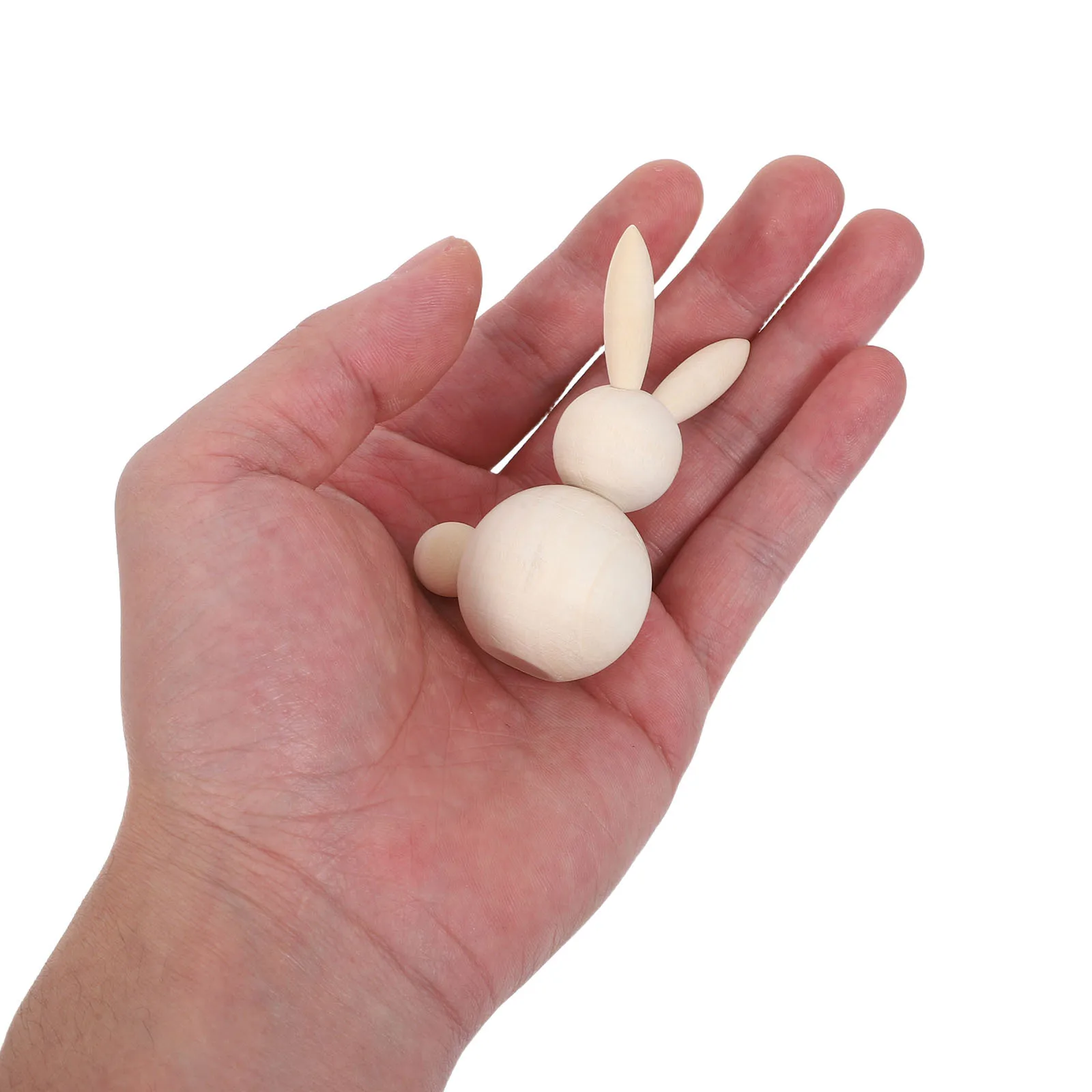 3-teiliges Kaninchen-Set aus Holz, leere Tierkörper zum Basteln, unbemalte Hasen-Ornamente, DIY-Ostern-Party-Dekoration, kreative Aktivität