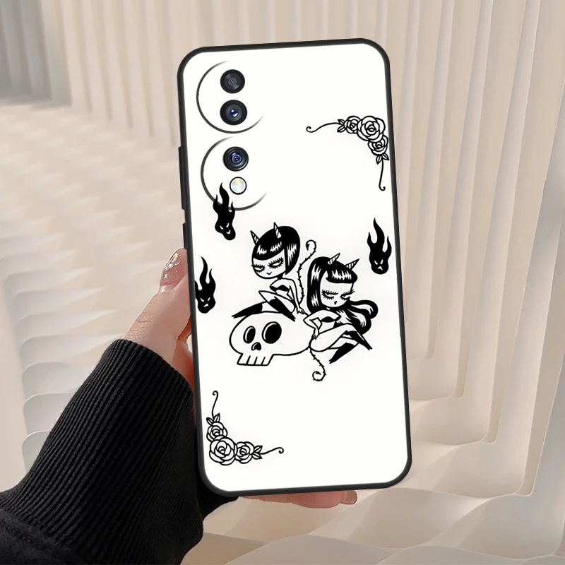 Nightmare Sassy Girl Monster Witch Case For Honor Magic 5 Lite Pro X6a X7a X8a X9a X8 X9 8X 9X Honor 10 50 70 90 Lite Cover