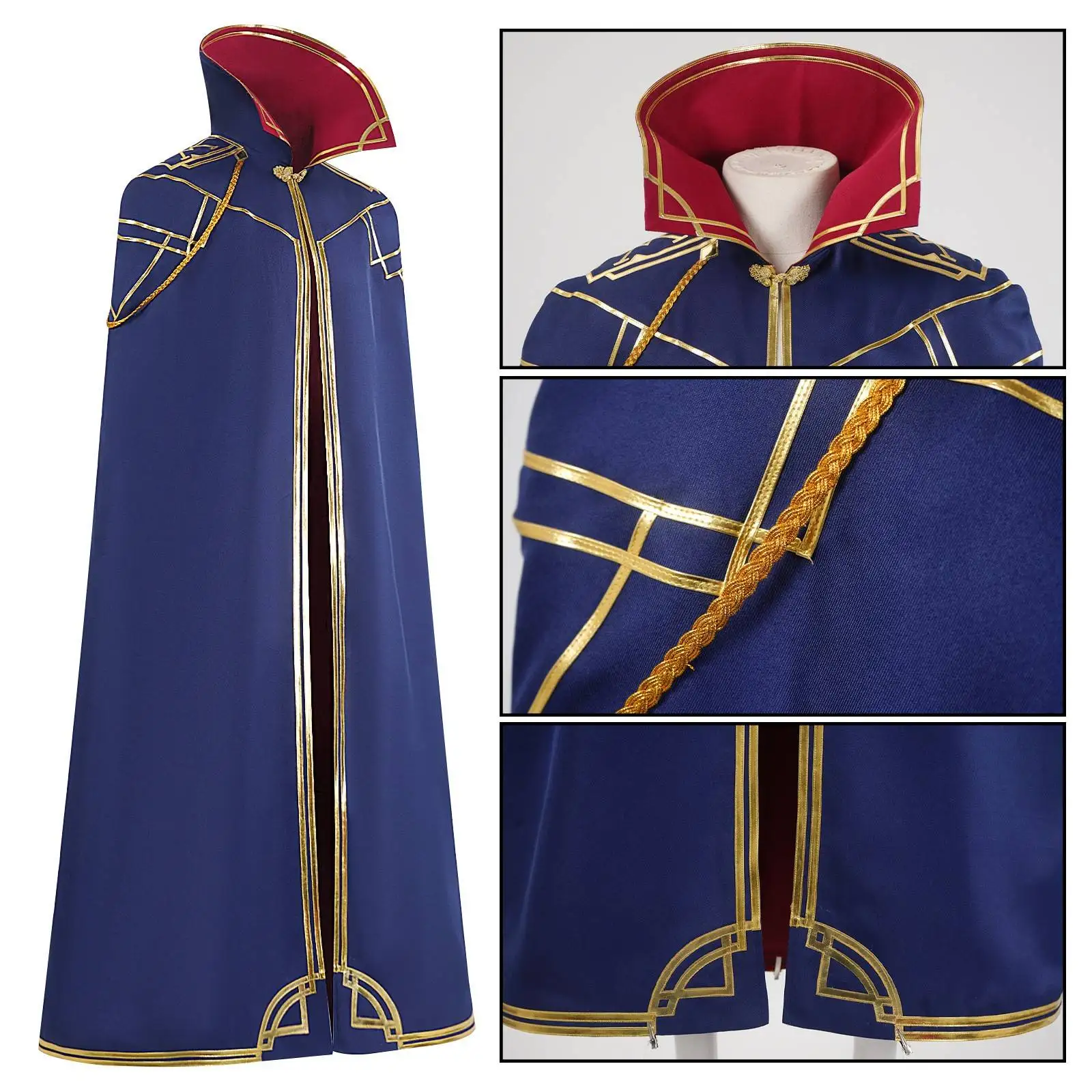 Capa azul cosplay traje loween feminino usar duplo ci guerra katecosplay tradicional chinês étnico palco traje