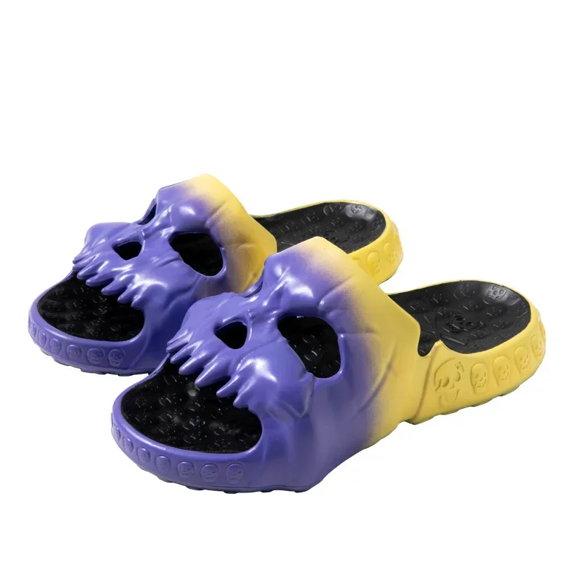 Children Slippers Men Skulls Fashion Summer Wear and A Sense of Stepping on Feces EVA Anti Slip Boys Shoes Sandals Flip Flops