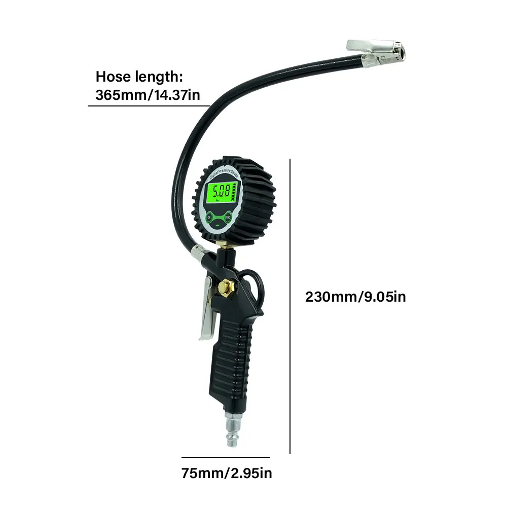 

Digital car tire pressure electronic watch, inflatable tire pressure gun, inflatable inflatable gun to measure air pressure