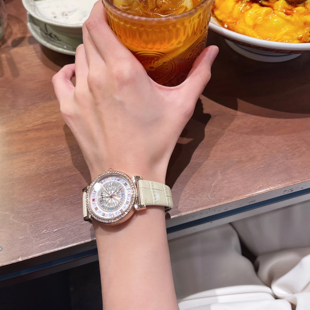 Music Symbol Design New Ladies Mechanical Watch Temperament Fashion Full Diamond Luxury Automatic Personality Elegant Watch Gift