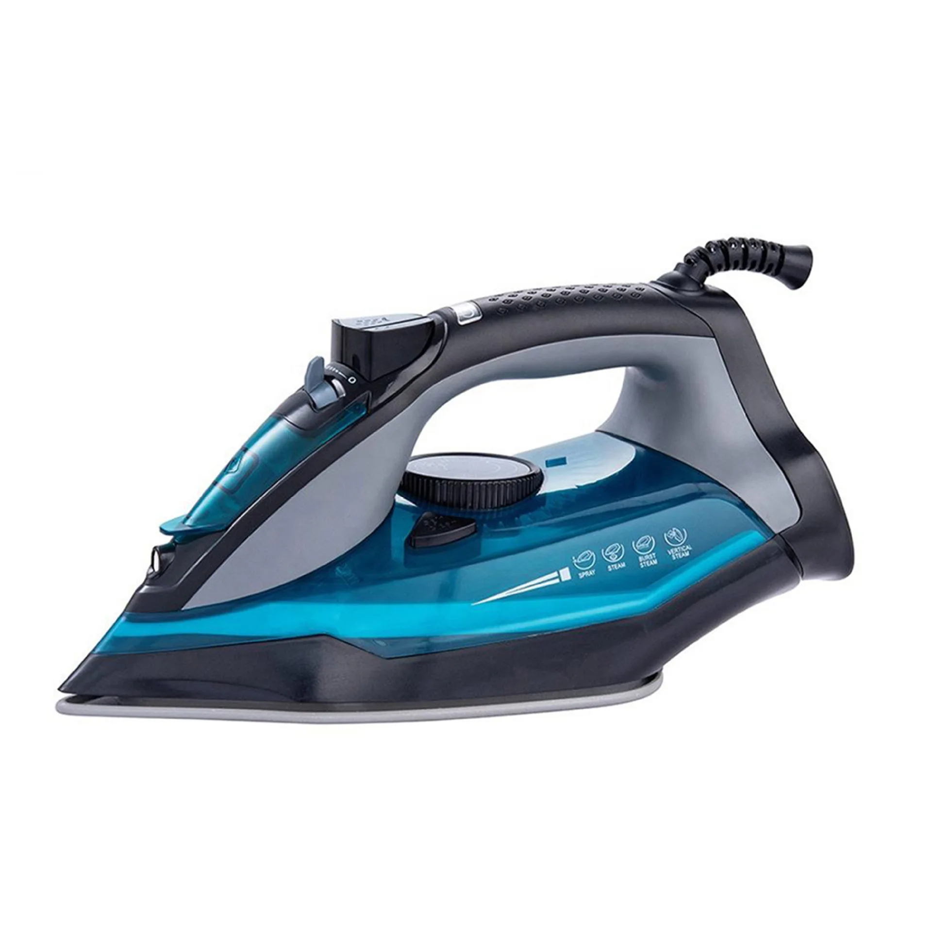 مكواة بخار للملابس تسخين سريع، مكواة 2200 وات مع لوحة سيراميك غير لاصقة، إيقاف تلقائي، انفجار البخار، التنظيف الذاتي