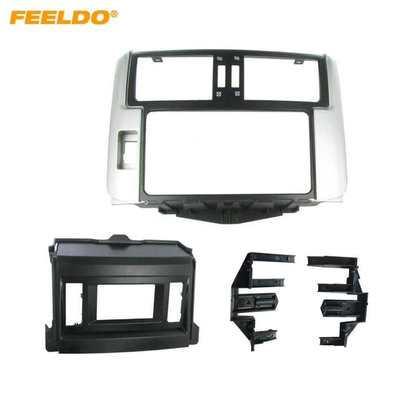 

FEELDO Car 2Din Radio Fascia Frame Adapter for Toyota Prado GX 150 (LHD) 2010 Stereo Refitting Dash Mount Kit Frame Panel