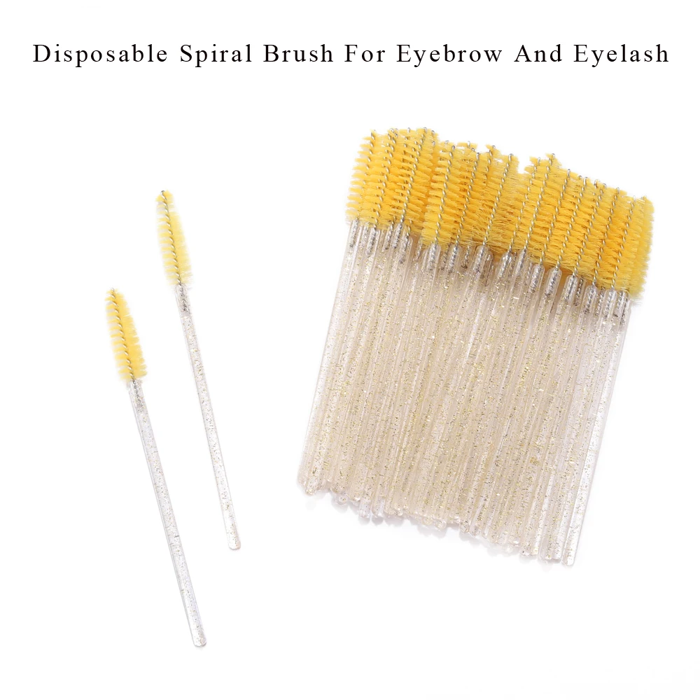 50 stücke Einweg Wimpern Pinsel Verlängerung Kristall Augenbraue Pinsel Mascara Zauberstab Auge Wimpern Kosmetische Werkzeug Set Make-Up Schönheit – Detail 3