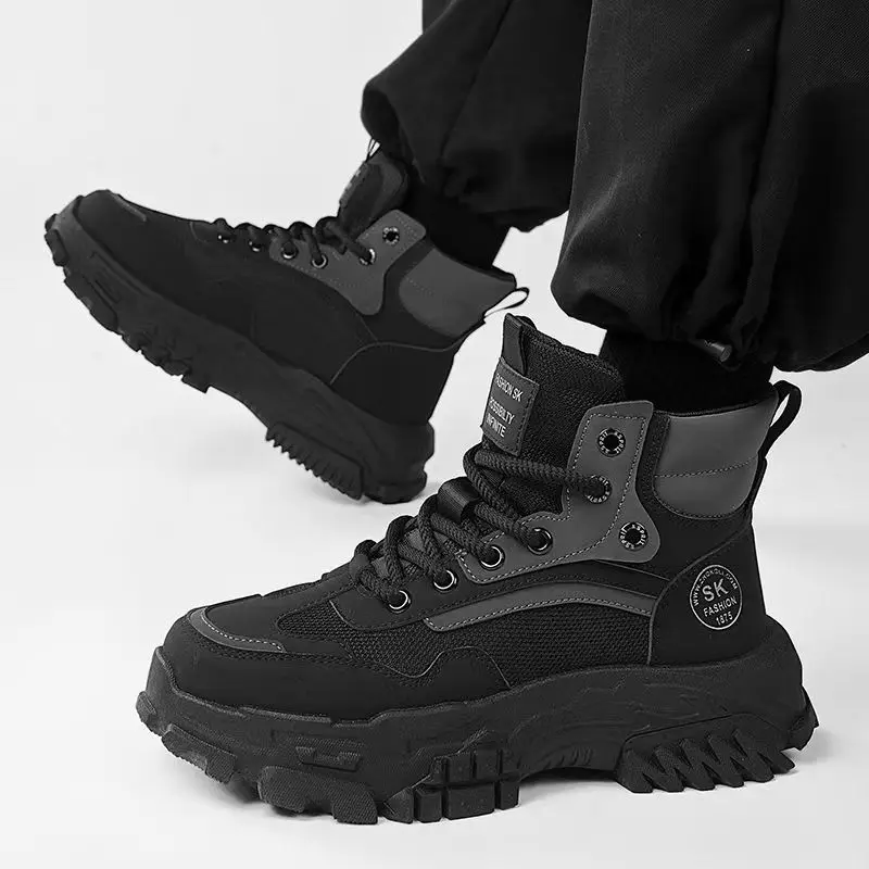 2026 Men's High-Top Labor Protection Shoes Anti-Slip Wear-Resistant Spring Autumn Outdoor Climbing Work Sports Trendy Boots