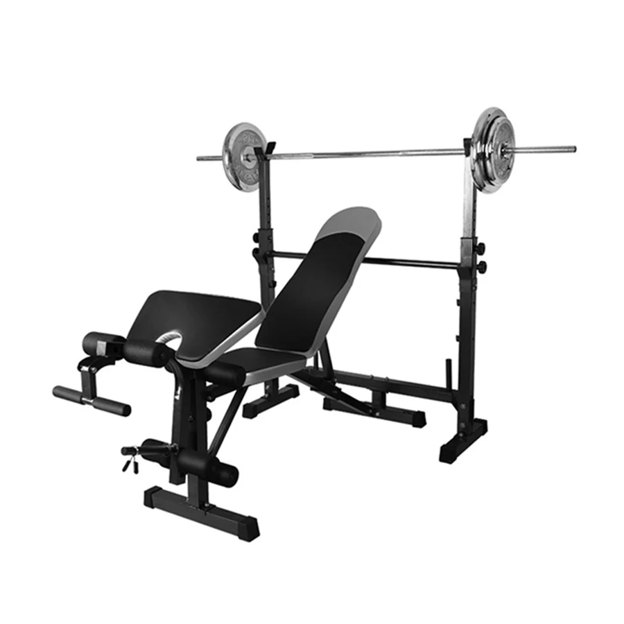 Multi home gym equipment adjustable weightlifting bench press with lat pull down bar