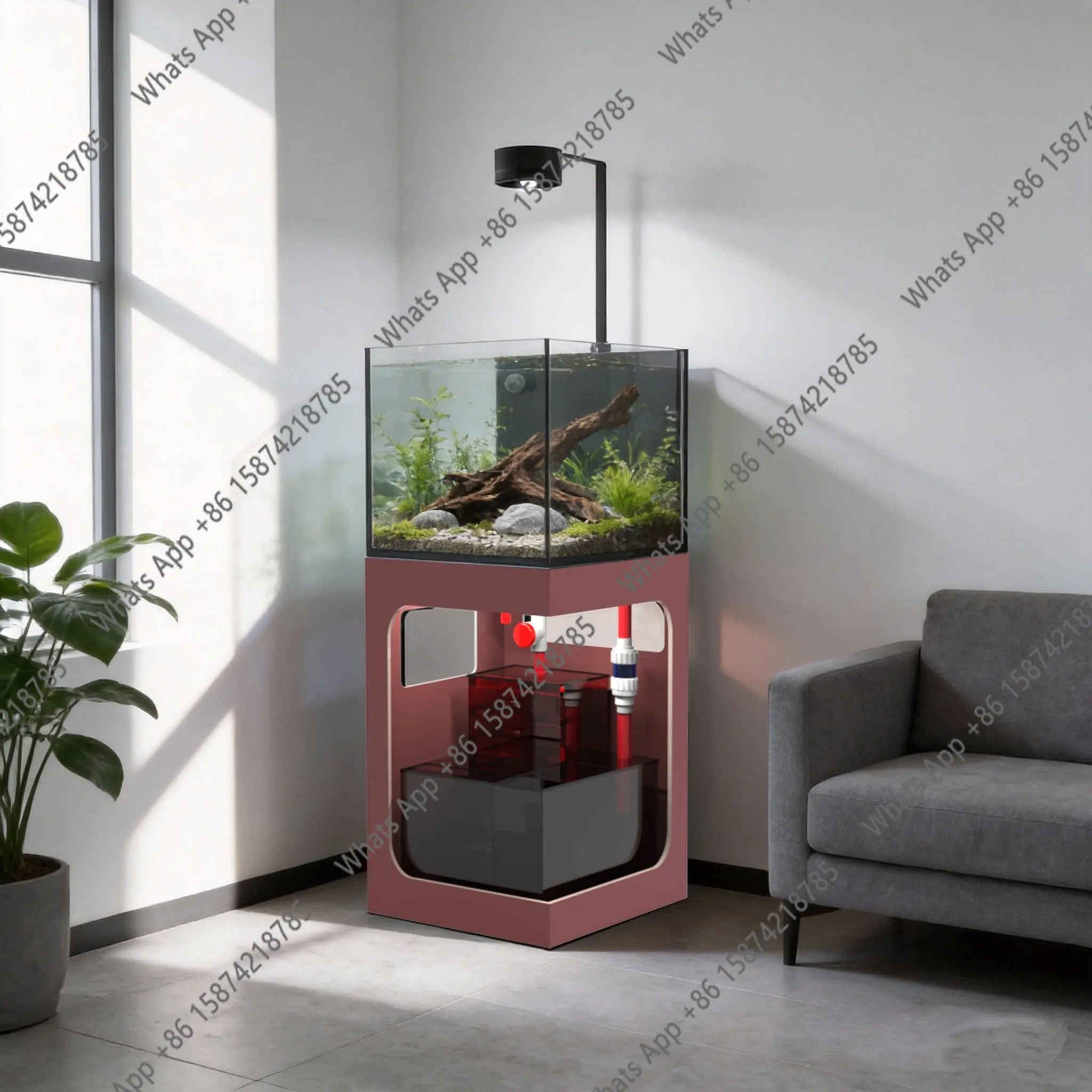 

Аквариум для рыбок с новым донным фильтром, ультрапрозрачный корпус, фитинги для труб, подсветка для аквариума, подходит для морской воды, возможна индивидуальная настройка.