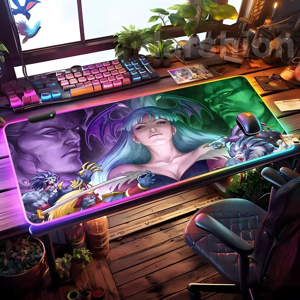 

Morrigan Aensland Mouse Pad Mousepad HD Printing Computer Gamers Locking Edge Non-slip RGB Mouse Pad XXL90x40cm Keyboard PC Desk
