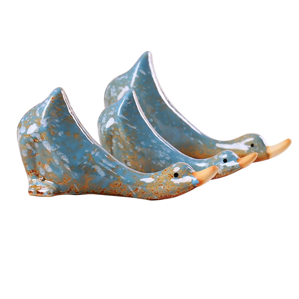 

3 Pcs Decor Garden Sculpture Adornment Ceramic Craft Micro