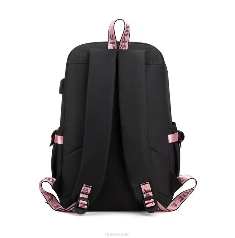 Kuromi-Mochila con estampado de dibujos animados para niños y niñas, morral Escolar con USB para estudiantes, adolescentes y mujeres