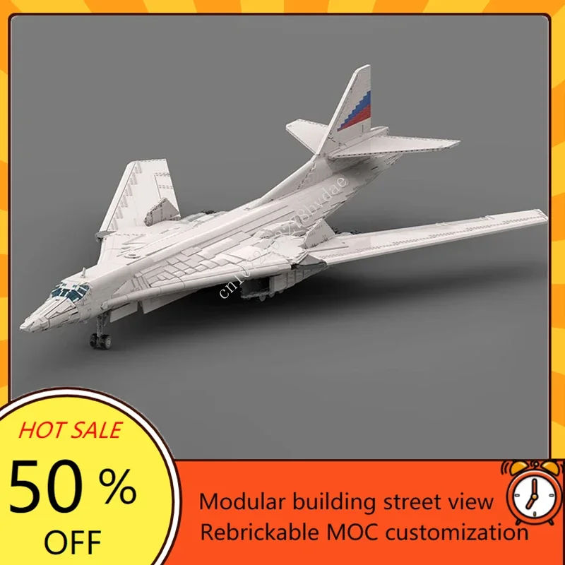 9500PCS WW II Angkatan Udara Soviet Rusia TU-160 White Swan Strategic Bomber MOC Puzzle Kustom Pesawat Supersonik Mainan Ulang Tahun