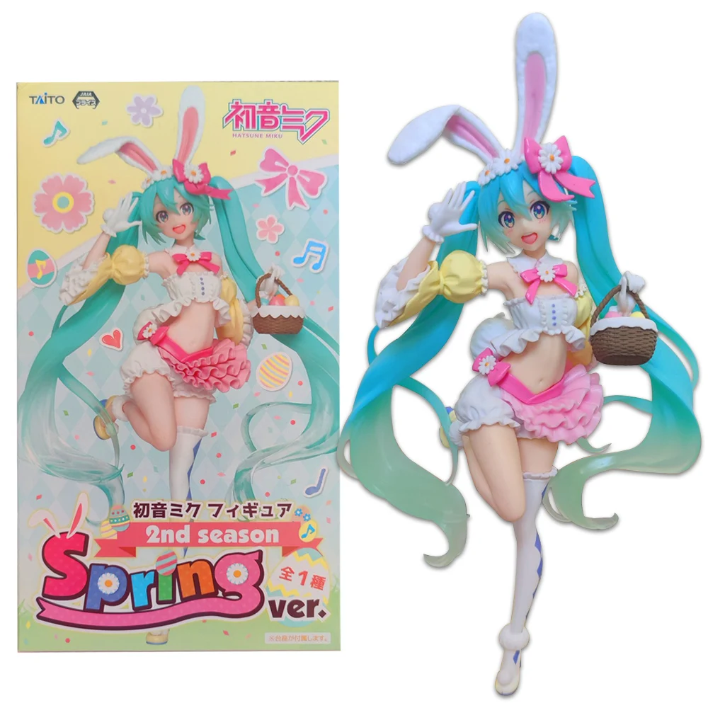 18CM Anime Hatsune Miku 2nd Season Spring Ver Rabbit Ear Dress Up Model Toy Gift Collection Aciton Figure PVC