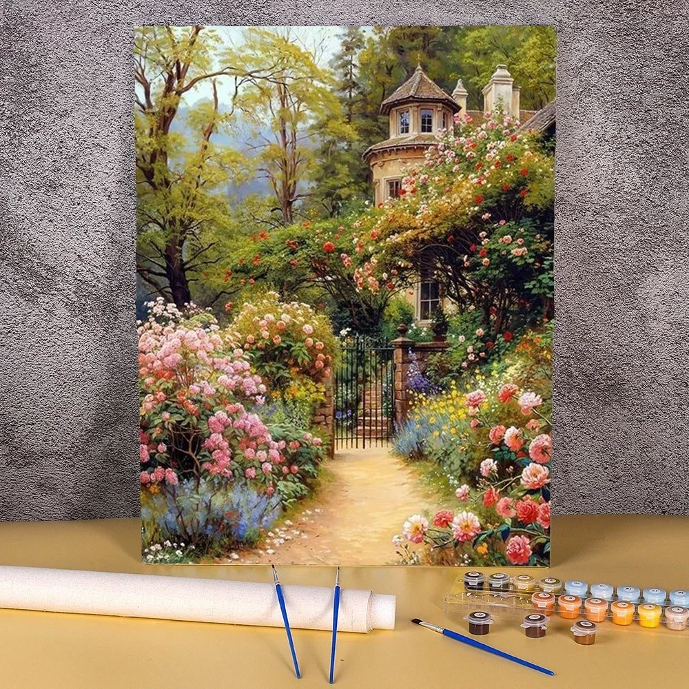 DIY Paint By Numbers Kit For Adults Acrylic Digital Painting Art On Canvas Wall Decor No Frame Landscape Picture Number Drawing