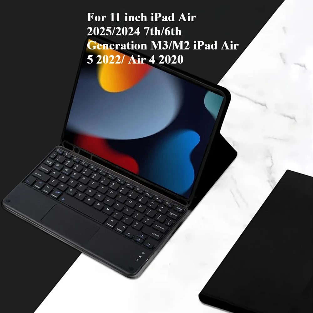 

Клавиатура для iPad Air 11 дюймов 2025 M3 Чехол M2 2024 Съемная клавиатура с кожаным чехлом для Air 7 6 5 4 10,9 поколения
