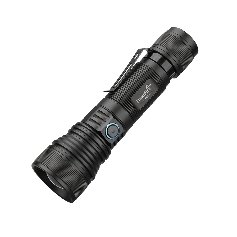 trustfire zoomable lanterna led longo alcance tocha recarregavel luz potavel funcao power bank 1500lumens 550m e6 01