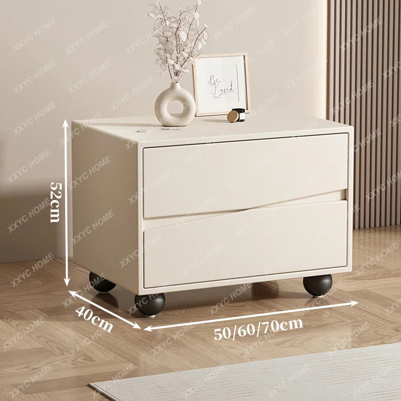 Modern  Nightstands Elegant Trendy Design Storage Simple Night Table Cream Style Bedroom Furniture