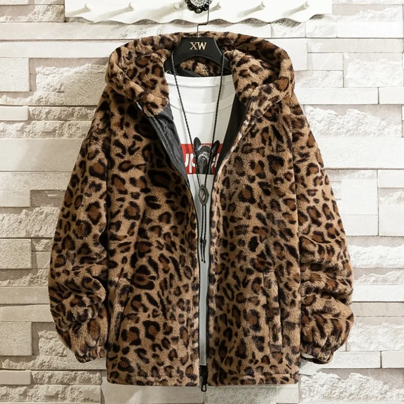 

2024 New Leopard Hooded Winter Jacket Men 2024 Japanese Streetwear Men Jacket Winter Casual Jackets for Men Brand Coat M-4XL