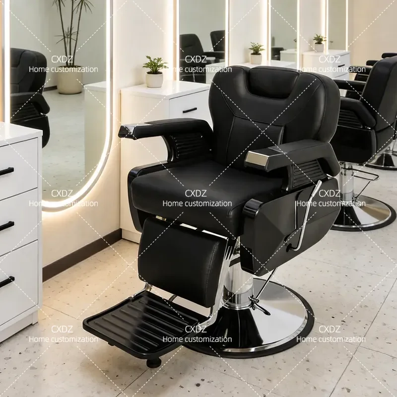 Down Barber Chair Black Rotating Hair Cutting Chair Beauty Salon Hair Cutting Chair Hair Salon Perm Dyeing